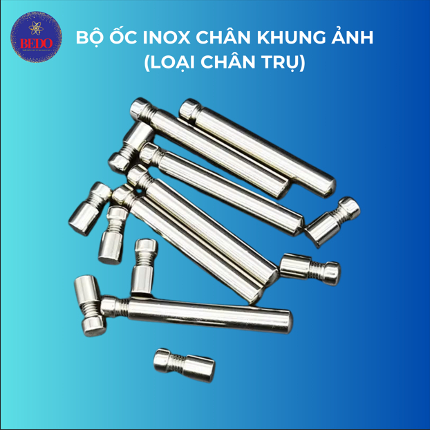 Bộ 4 Chân Ốc Inox Chân Khung Ảnh Mica BEDO Loại Chân Trụ Để Bàn Inox Chống Gỉ Lắp Đặt Chắc Chắn