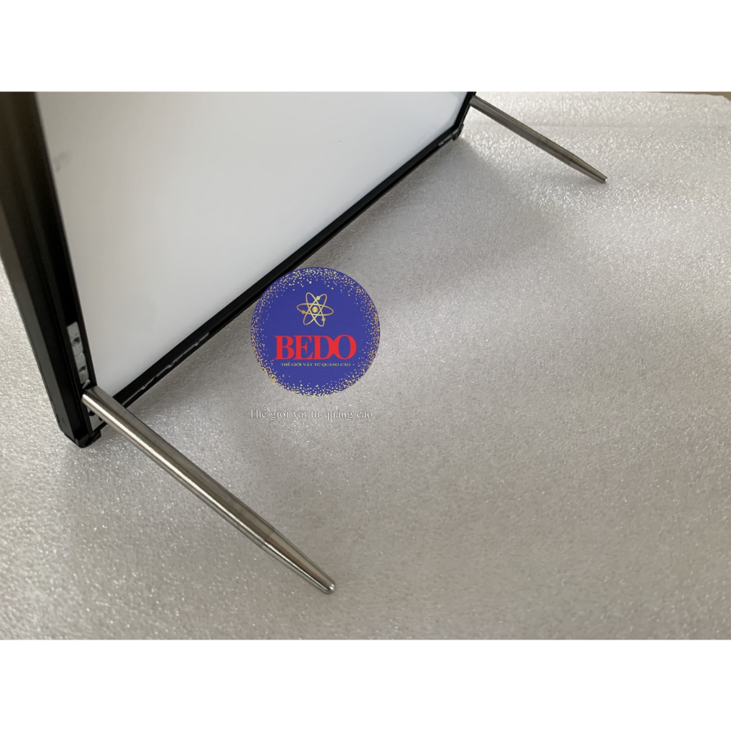 Chân Đỡ Khung Tranh LED BEDO Inox Cao Cấp 10x0.7cm Chống Gỉ Để Bàn Menu Điện Chuyên Nghiệp