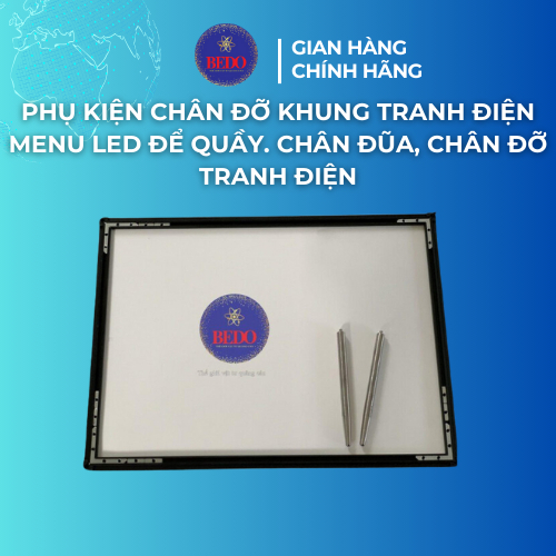Chân Đỡ Khung Tranh LED BEDO Inox Cao Cấp 10x0.7cm Chống Gỉ Để Bàn Menu Điện Chuyên Nghiệp