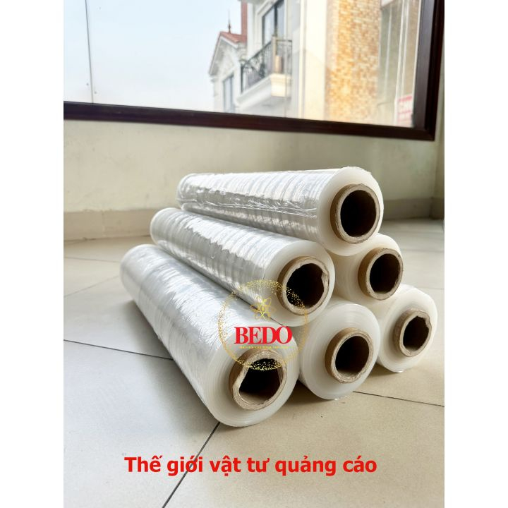 Màng Chít PE BEDO Nhựa PE Nguyên Sinh Khổ 50cm Quấn Pallet Bọc Hàng Co Giãn Siêu Dính Trong Suốt