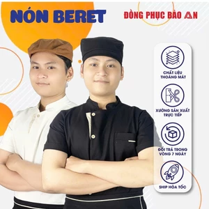 Nón Beret Mỏ Vịt Cho Nam Nữ-Mũ Nồi Vải KaKi Thoáng Mát Cho Nhân Viên Phục Vụ Chuyên Nghiệp