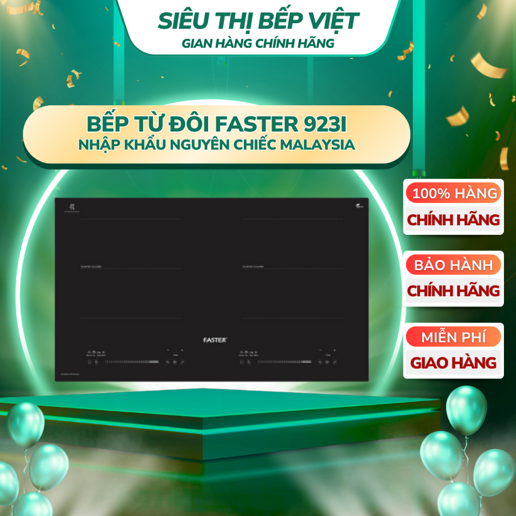 Bếp từ đôi Faster 923i Faster 929ipro Chế độ sôi liu riu Bếp từ nhập ...