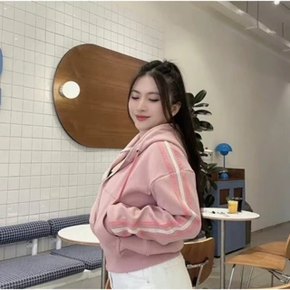 [HOT] Áo Khoác Nỉ UNISEX Phối Viền Sọc CẦU VÒNG Có NÓN Chất Nỉ Mịn Dày Dặn