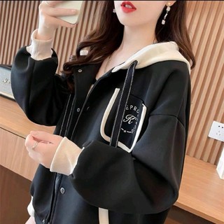 [Vừa Rẻ Vừa Đẹp] Áo Khoác Nỉ Nút Bấm Có Nón To Liền Thân Phối Túi Trước Logo Thêu Chữ K Chuẩn Gu Thời Trang