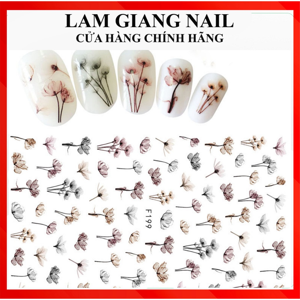 Sticker dán móng trang trí nails mẫu Hoa F199, F359