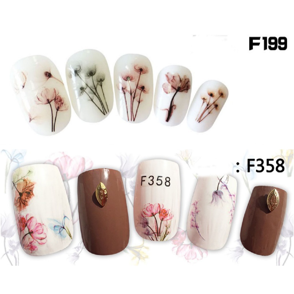 Sticker dán móng trang trí nails mẫu Hoa F199, F359