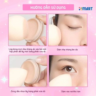 Bông mút tán kem nền mềm mịn tiện dụng có hộp đựng  dễ dàng tán đều, tạo lớp nền hoàn hảo