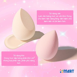 Bông mút tán kem nền mềm mịn tiện dụng có hộp đựng  dễ dàng tán đều, tạo lớp nền hoàn hảo