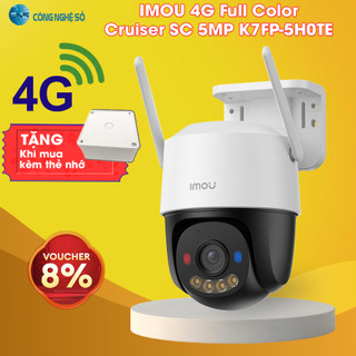 K7FP-5H0TE 5MP lắp SIM 4G | Đàm thoại 2 chiều | Đèn led ban đêm có màu | Camera IMOU ngoài trời | Chính hãng