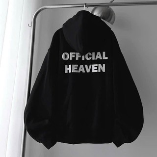 [NEW] Áo Khoác UNISEX Chất Nỉ Dày Mịn Nón To Có Nút Bấm Logo In Official Heaven Hợp Thời Trang