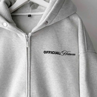 [NEW] Áo Khoác UNISEX Chất Nỉ Dày Mịn Nón To Có Nút Bấm Logo In Official Heaven Hợp Thời Trang
