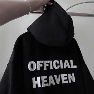 [NEW] Áo Khoác UNISEX Chất Nỉ Dày Mịn Nón To Có Nút Bấm Logo In Official Heaven Hợp Thời Trang