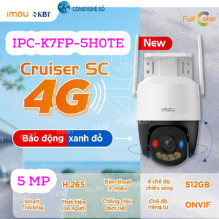 K7FP-5H0TE 5MP lắp SIM 4G | Đàm thoại 2 chiều | Đèn led ban đêm có màu | Camera IMOU ngoài trời | Chính hãng