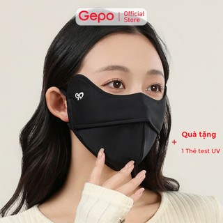 Khẩu trang vải 2 lớp chất liệu lụa băng mềm mịn chống nắng chống tia UV UPF 50+ tặng kèm thẻ test UV