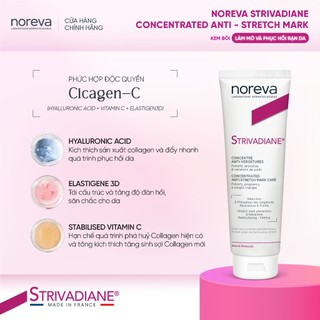 Kem bôi trị rạn da Noreva Strivadiane Concentrated 125ML giúp phòng ngừa và phục hồi rạn da