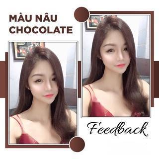 Thuốc Nhuộm Tóc Màu Nâu socola / Nâu Chocolate Lên Từ Nền Đen Không Tẩy 100g - Khanh.Color