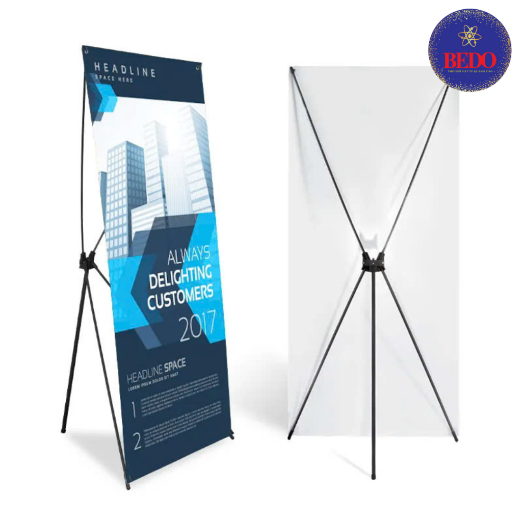 Khung Standee Chữ X BEDO Nhôm Thép 60x160cm 80x180cm Treo Banner Quảng Cáo Gấp Gọn Bền Chắc