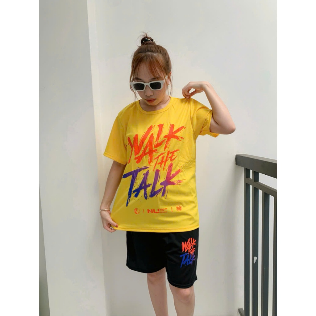 ĐỒ BỘ NAM thể thao WALK THE TALK hè mặc nhà, chất thun mè co giãn tập gym mặc nhà thoải mái - UNISEX SSL