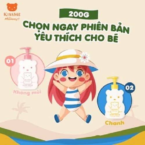 Sữa Dưỡng Thể Cho Bé Từ 6 Tháng Tuổi Và Làn Da Nhạy Cảm Không Mùi Kissme Mommy Body Milk (200g)