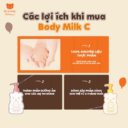 Sữa Dưỡng Thể Cho Bé Từ 6 Tháng Tuổi Và Làn Da Nhạy Cảm Không Mùi Kissme Mommy Body Milk (200g)
