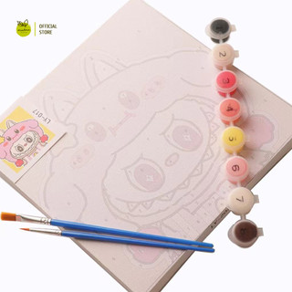 [TỔNG HỢP] Tranh tô màu theo số mini kích thước 20x20cm LABUBU có khung, Đầy đủ dụng cụ