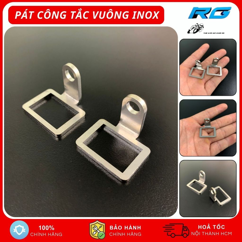 Pát Công Tắc Vuông Inox 304 CNC Gắn Nhiều Vị Trí Xe Máy Lắp Cho Wave ...