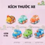 Xe Đồ Chơi Set 6 Xe Rattle Cars Hoạt Hình Dành Cho Bé Từ 1 -2 Tuổi Nhựa Dẻo An Toàn Không Trầy/Không Bể Quà Tặng Cho Bé