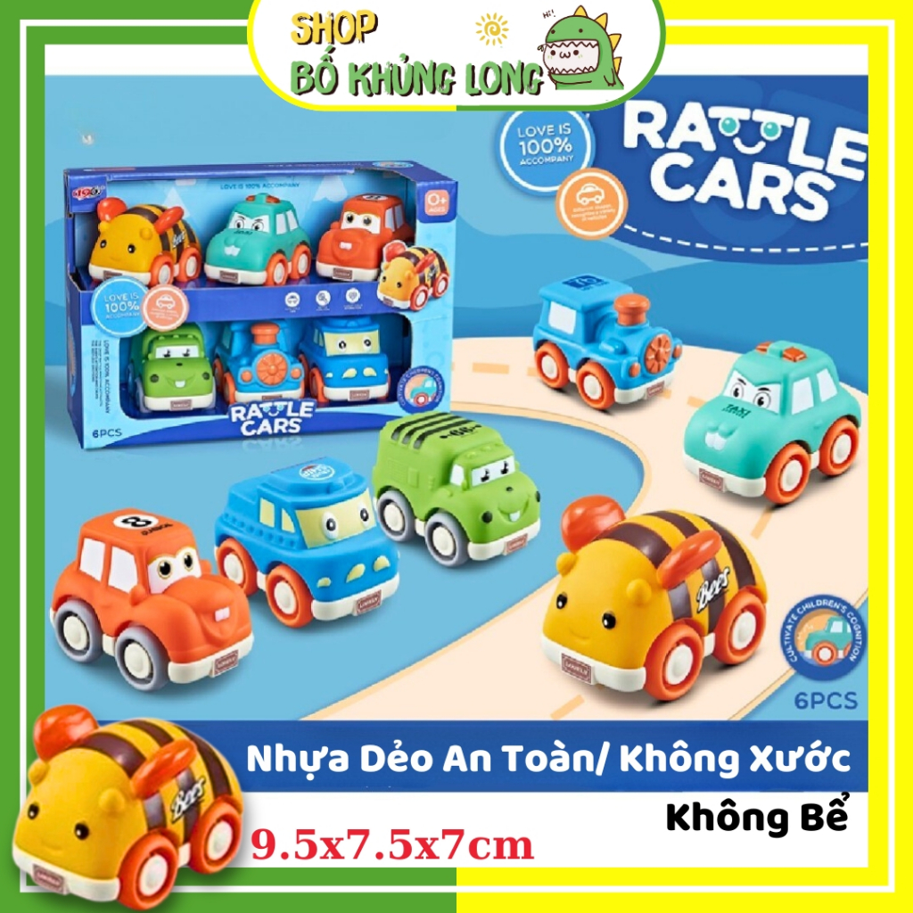 Xe Đồ Chơi Set 6 Xe Rattle Cars Hoạt Hình Dành Cho Bé Từ 1 -2 Tuổi Nhựa ...