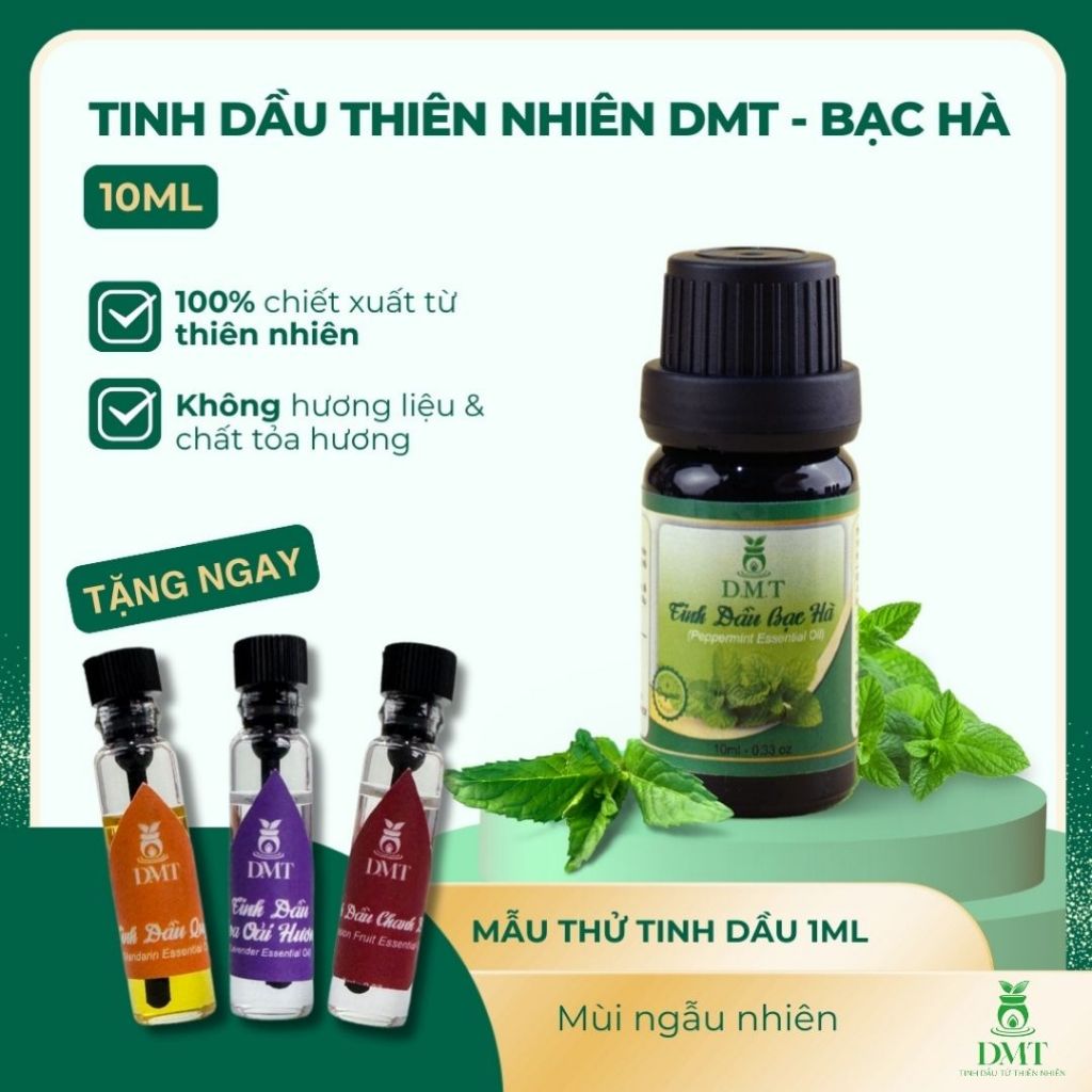 Tinh dầu Bạc Hà xông thơm phòng, treo xe hơi DMT - tinh dầu bạc hà khử mùi, kháng khuẩn - 5ml/10ml