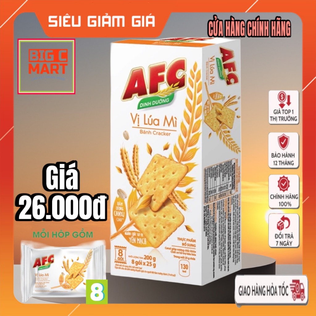 Bánh Dinh Dưỡng AFC (172gr) - Vị Lúa Mì/Tảo Biển/Rau Củ - Date siêu mới ...