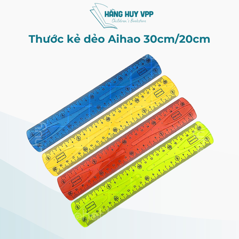 combo 5 Thước kẻ dẻo Aihao 30cm/20cm, thước đo đa năng