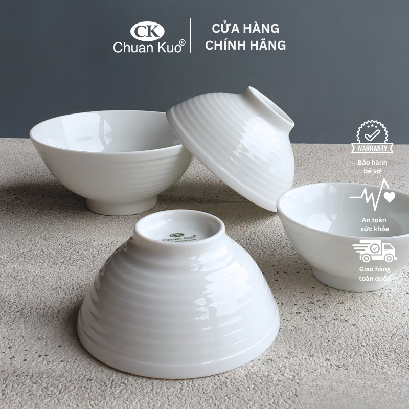 Bộ bát đĩa sứ trắng 12 món vân xoáy cách điệu - Set chén dĩa sứ thương hiệu CK cho nhà hàng, khách sạn