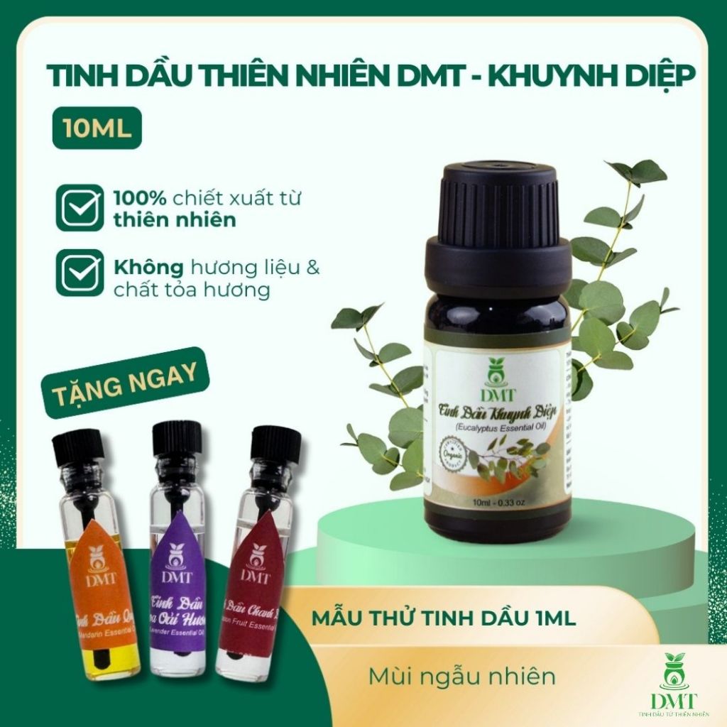 Tinh dầu khuynh diệp xông thơm phòng, treo xe DMT - tinh dầu khuynh diệp kháng khuẩn -5ml/10ml