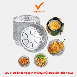 Combo sỉ 100 khay giấy bạc lót nồi chiên lò nướng đựng thực phẩm tiện lợi nhiều size