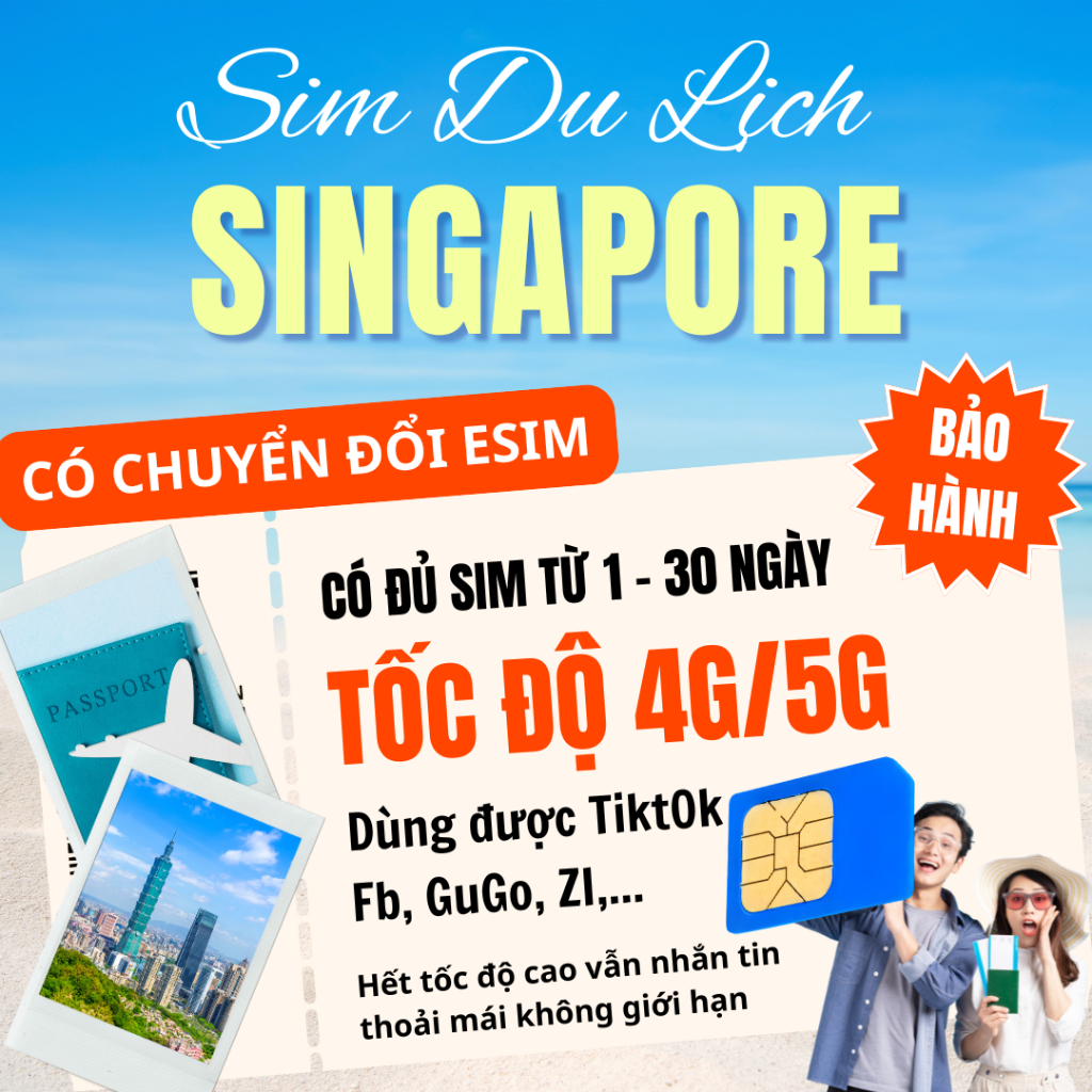 [CÓ CHUYỂN ĐỔI ESIM] Sim du lịch Singapore, Mạng Singtel 4G/5G Tốc độ ...