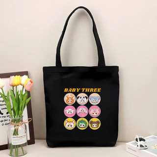 Túi tote, Túi vải bố canvas cotton Baby Three đeo vai đi học đi chơi thời trang hàn quốc đựng vừa A4 - tot2011