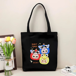 Túi tote, Túi vải bố canvas cotton Baby Three đeo vai đi học đi chơi thời trang hàn quốc đựng vừa A4 - tot2011