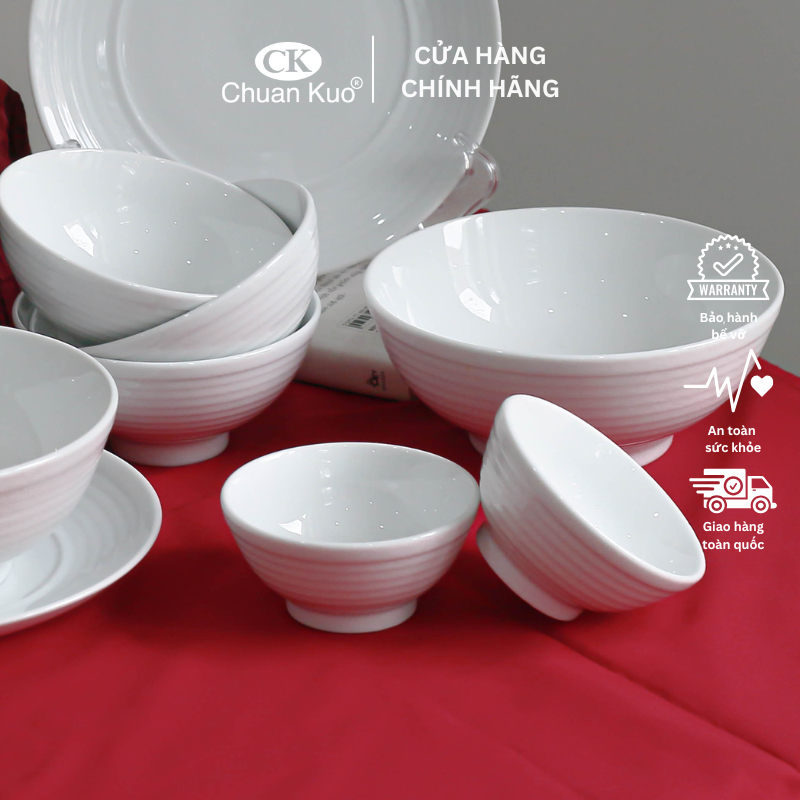 Bát chấm sứ trắng vân xoáy thương hiệu CK - Chén đựng nước tương, nước mắm cho nhà hàng, khách sạn - A35417