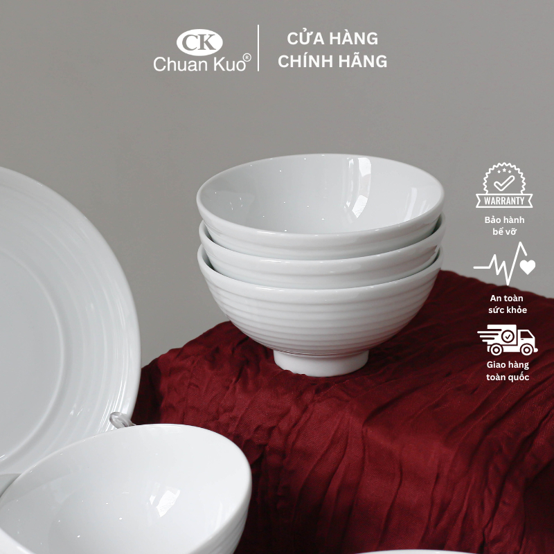 Bát chấm sứ trắng vân xoáy thương hiệu CK - Chén đựng nước tương, nước mắm cho nhà hàng, khách sạn - A35417