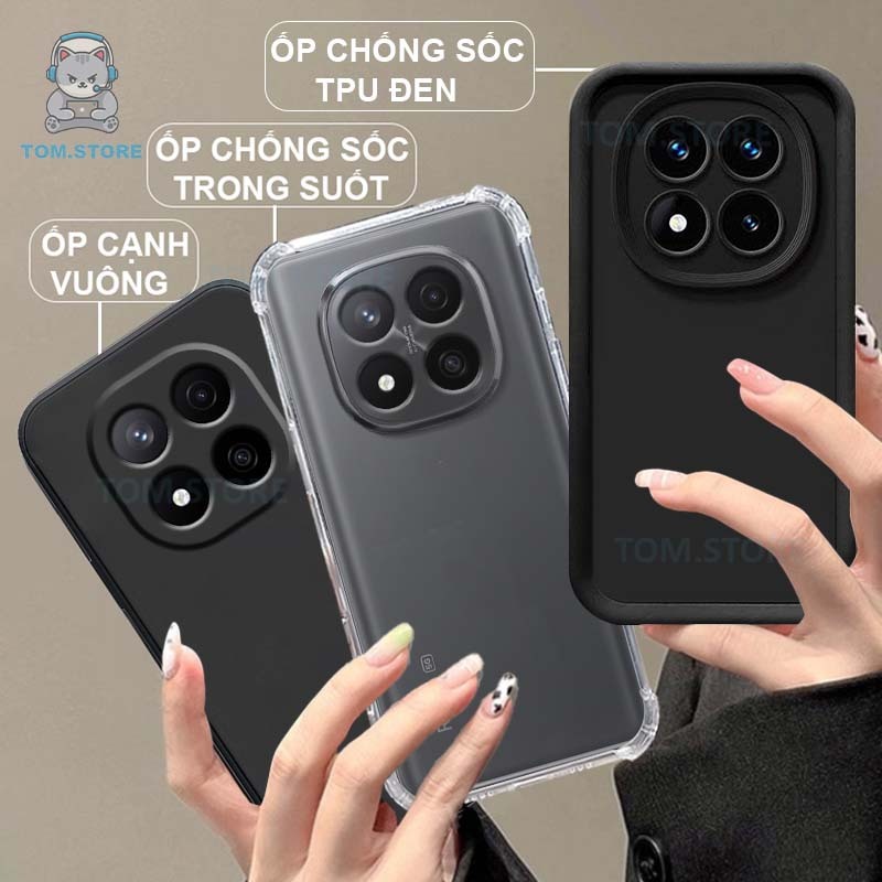 Ốp lưng Xiaomi Redmi Note 14 Pro 4G/ 14 Pro 5G / 14 Pro Plus chống sốc,viền vuông,chống sốc trong suốt