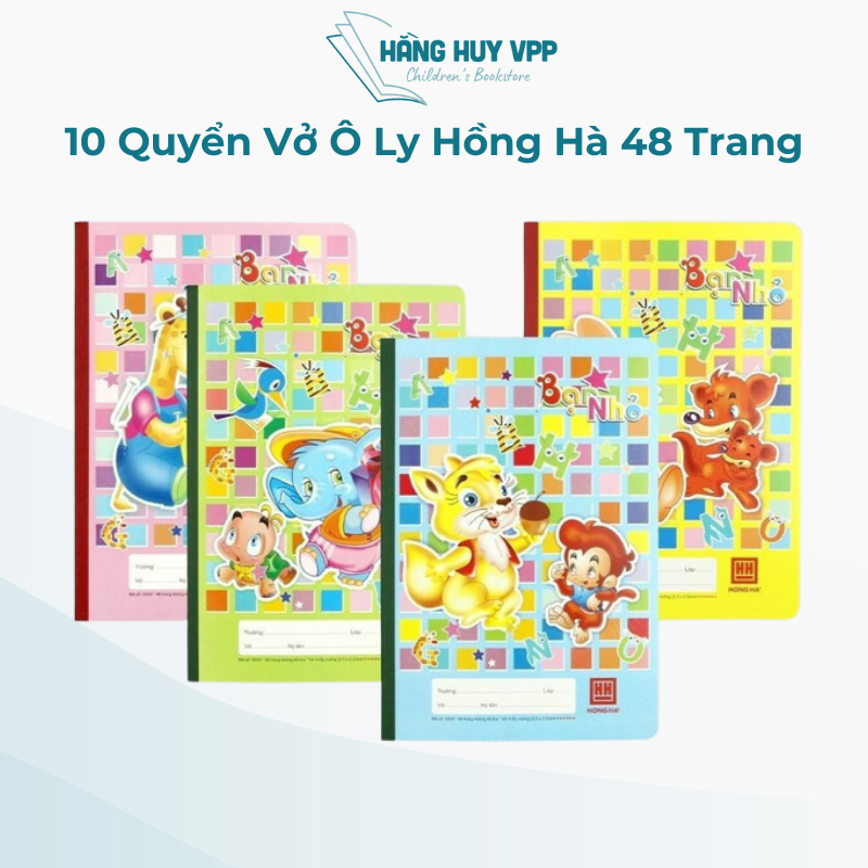 Combo 10 quyển vở ô ly Hồng Hà 48 trang bạn nhỏ (Trạng Nguyên) 0509
