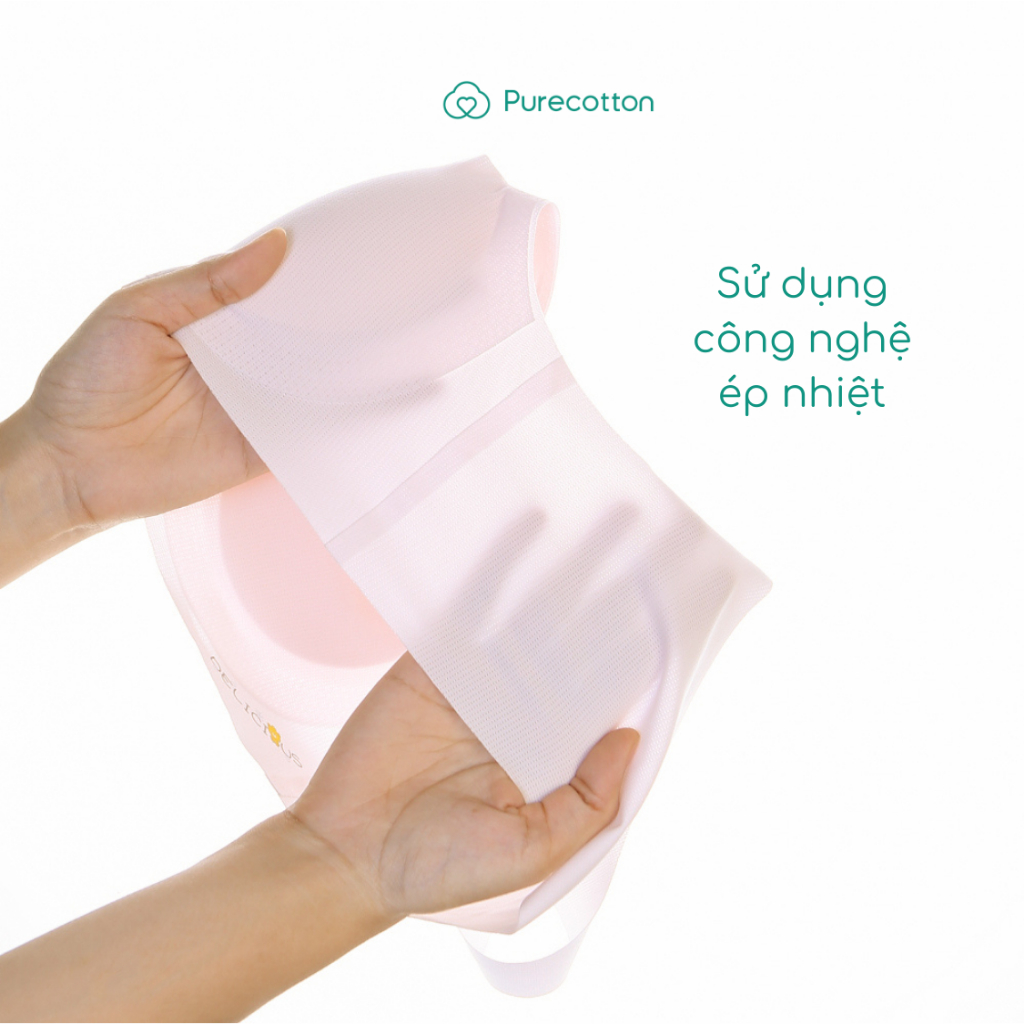Ảnh Áo lá học sinh không viền Purecotton màu hồng chất liệu cotton cao cấp Beauty Light Bra M1T1 PC116 3