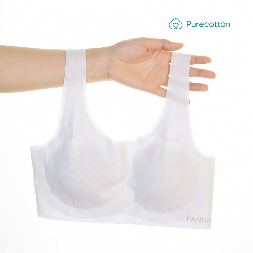 Ảnh Áo lá học sinh không viền Purecotton màu hồng chất liệu cotton cao cấp Beauty Light Bra M1T1 PC116 4