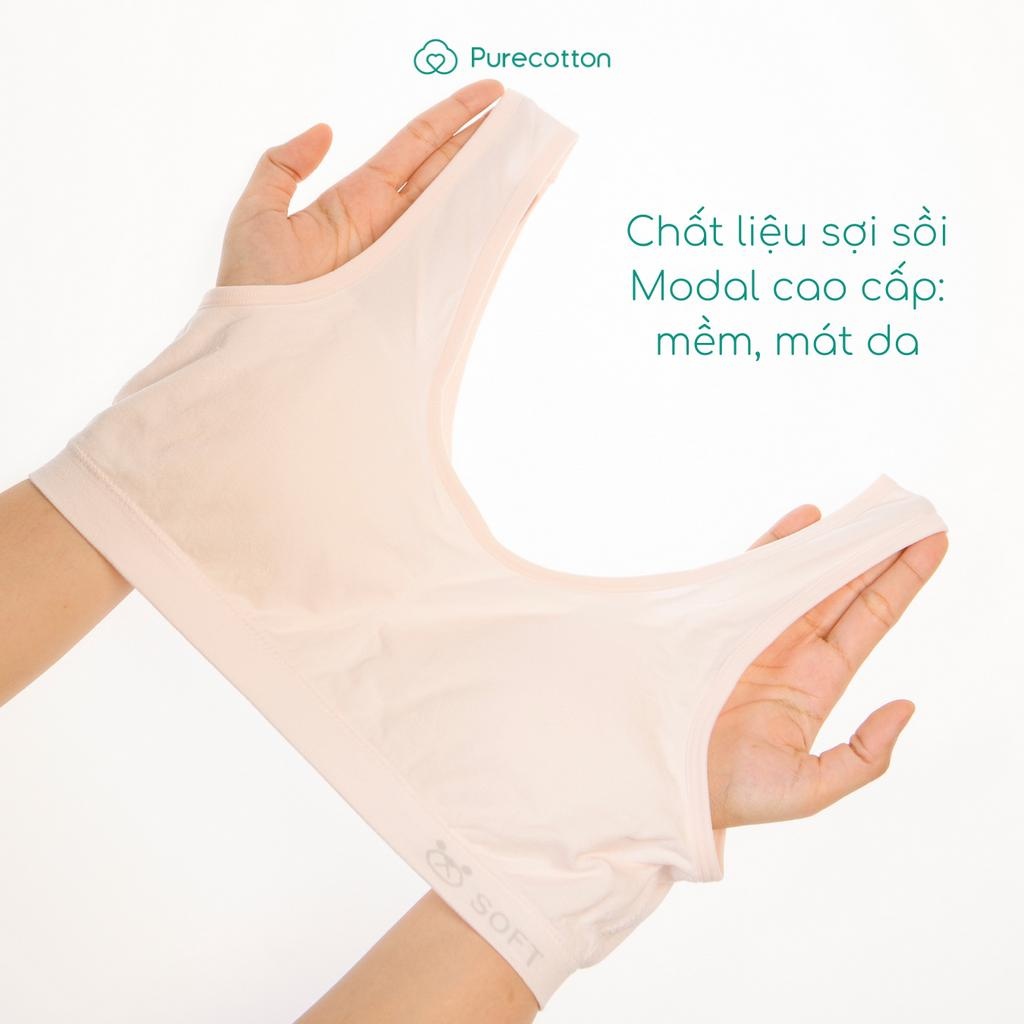 Ảnh Áo lá học sinh Purecotto bé gái mới lớn chất liệu Sợi Sồi kiểu dáng chui đầu có đệm màu hồng PC117 2