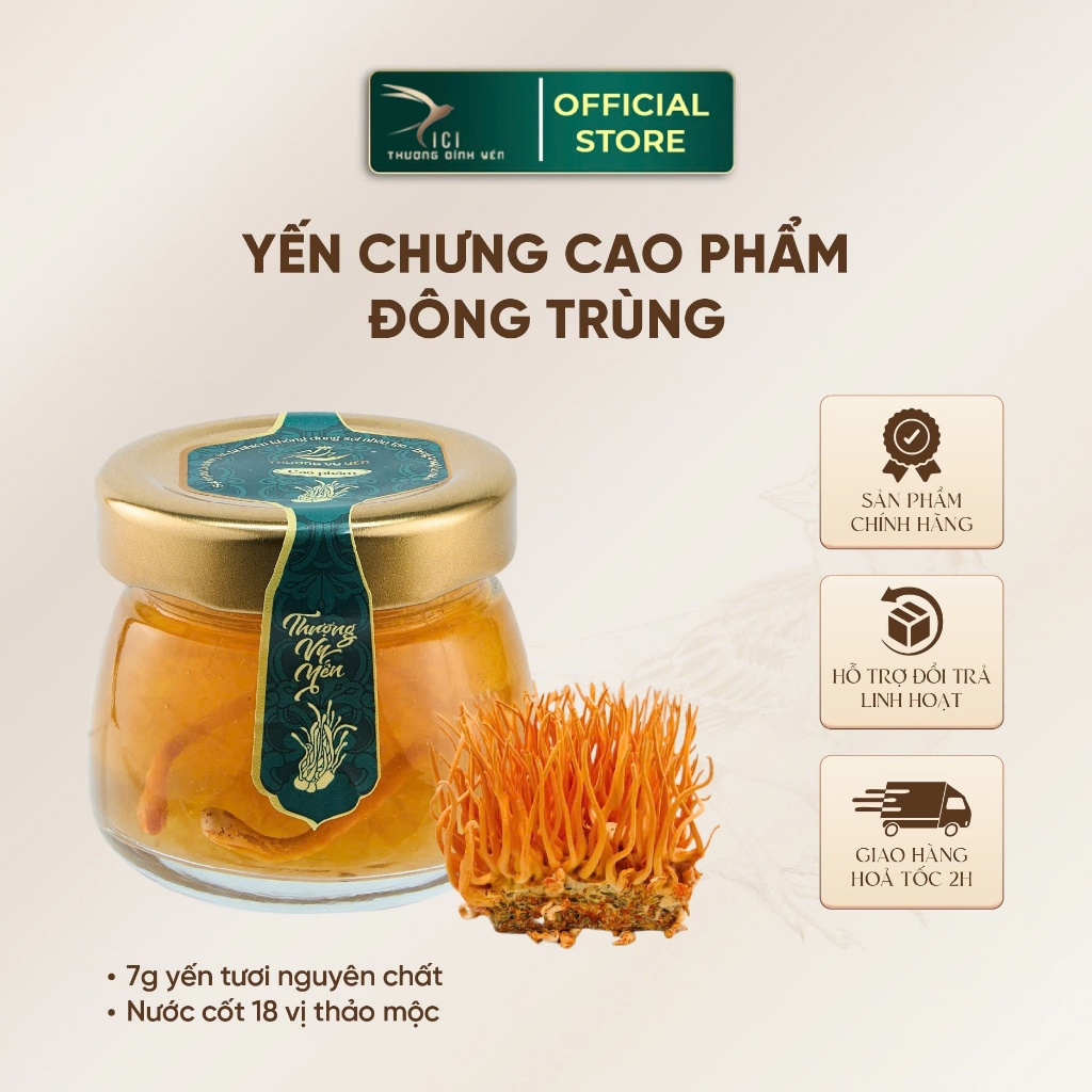 Ảnh Yến chưng cao phẩm vị Đông Trùng Hạ Thảo bồi bổ sức khoẻ CiCi Thượng Đỉnh Yến hũ 50-65g Yến Sào Khánh Hòa nguyên chất 1