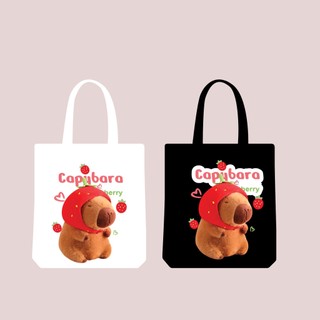 Túi tote, Túi vải bố canvas cotton Capybara cute đeo vai đi học đi chơi thời trang hàn quốc đựng vừa A4 - tot2013