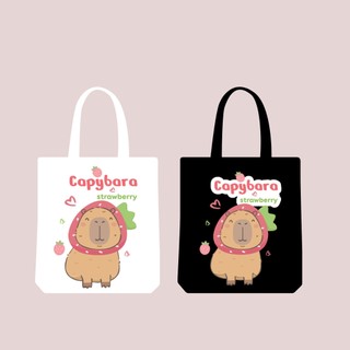 Túi tote, Túi vải bố canvas cotton Capybara cute đeo vai đi học đi chơi thời trang hàn quốc đựng vừa A4 - tot2013