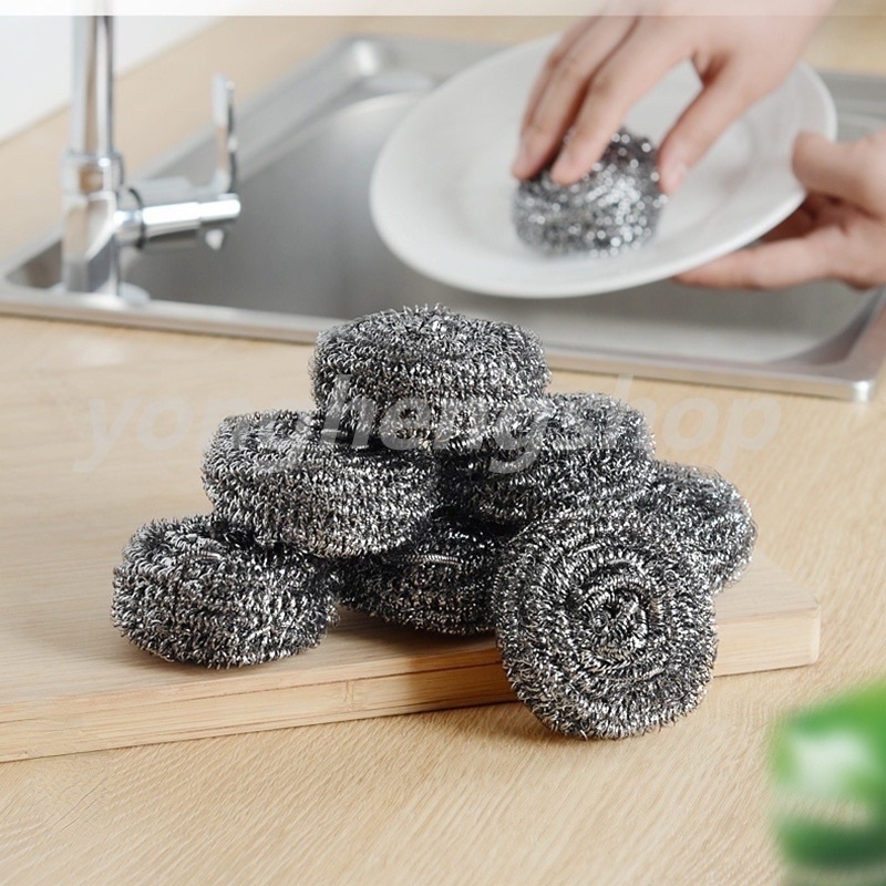 Bịch 15 búi cọ xoong, búi sắt cọ nồi 2 loại, hàng dày, hàng mỏng, phoi sắt không rỉ cọ xoong chảo, giá giao buôn