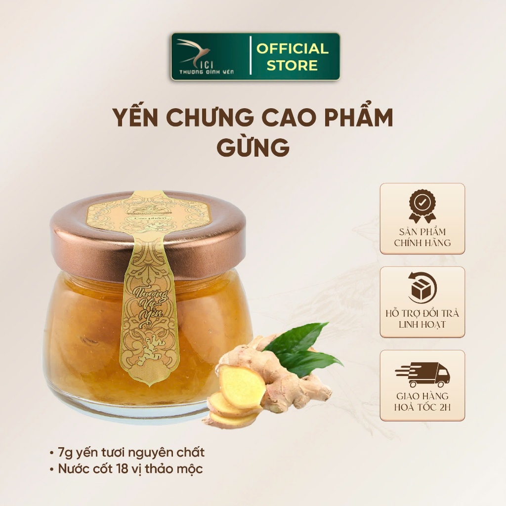 Ảnh Yến Chưng Cao Phẩm Vị Gừng Tăng Sức Đề Kháng CiCi Thượng Đỉnh Yến hũ 50-65g Yến Sào Khánh Hòa nguyên chất Yến Tươi 1