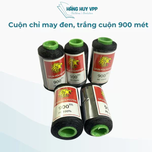 combo 5 Cuộn chỉ may màu đen, trắng cuộn chỉ khâu 900 mét